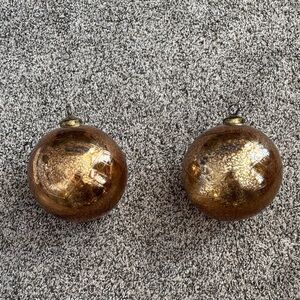 Elegant Brown Glass Ornaments. 4.5 inches.